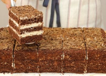 Prăjitură de casă cu ciocolată și cremă cu smântână – Tort de casă rapid și delicios, foarte fraged și aromat