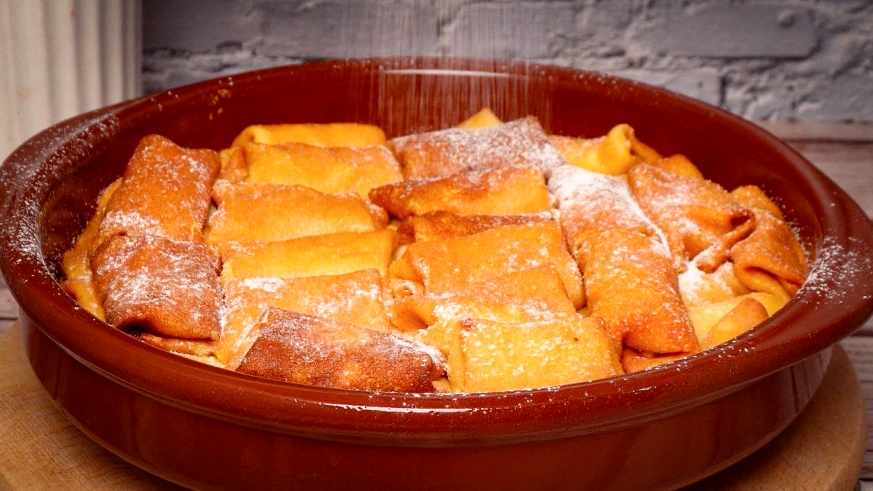 Mini clătite aromate cu brânză și portocală (la cuptor)