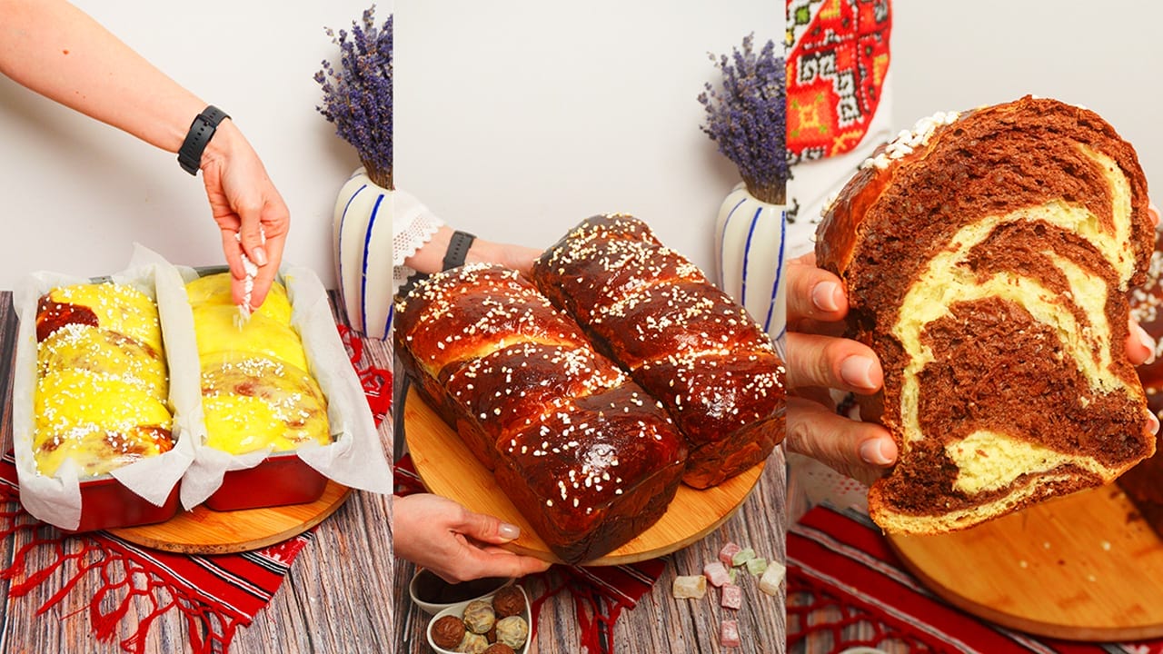 Cozonac cu nucă și cacao